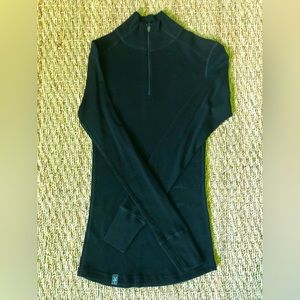 Ibex Woolies base layer top, 1/4 zip, black, 220 weight, small